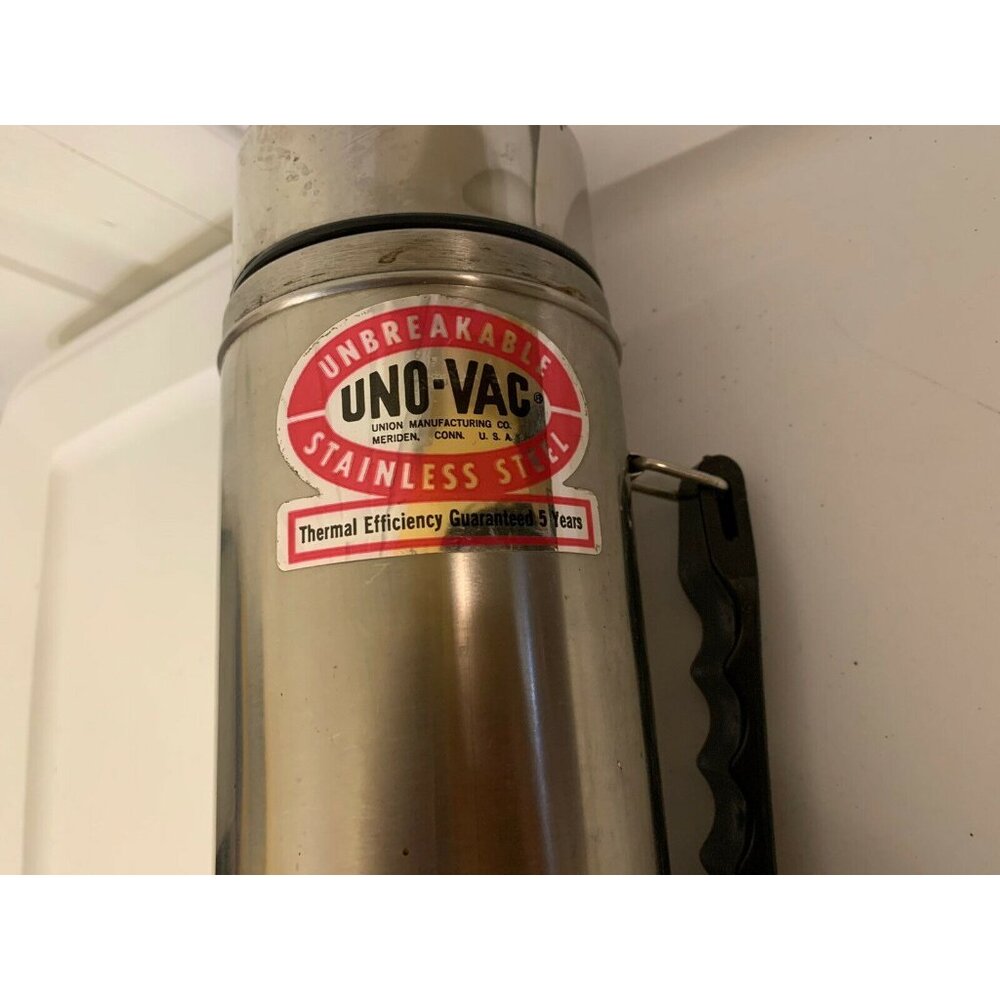 Vintage UNO-VAC‎ Thermos Stainless Steel Vacuum Bottle 1 QT